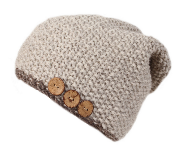 Beige Slouch Beanie Hat