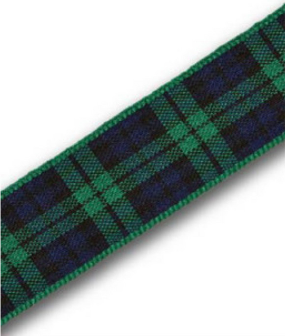 100 % Pure Wool Traditional Tartan Ribbon - 1 Inch x 54 Inches - Blackwatch Modern