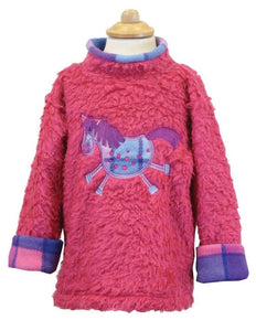 Ramblers Cerise Pink Star Pony Horse Fleece Jumper - Age 1 to 2 years