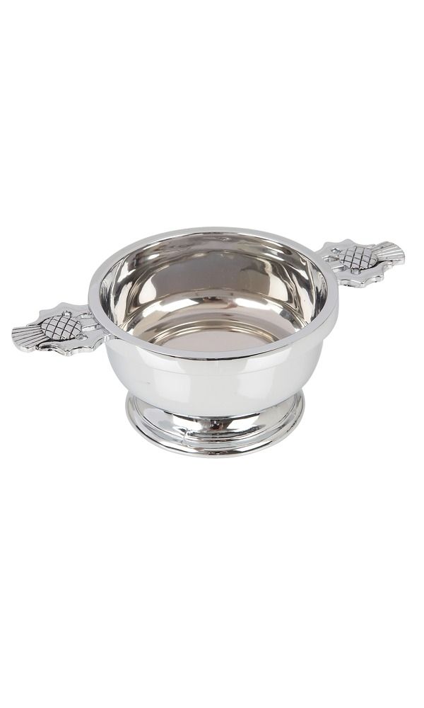 Chrome Plated Thistle Quaich