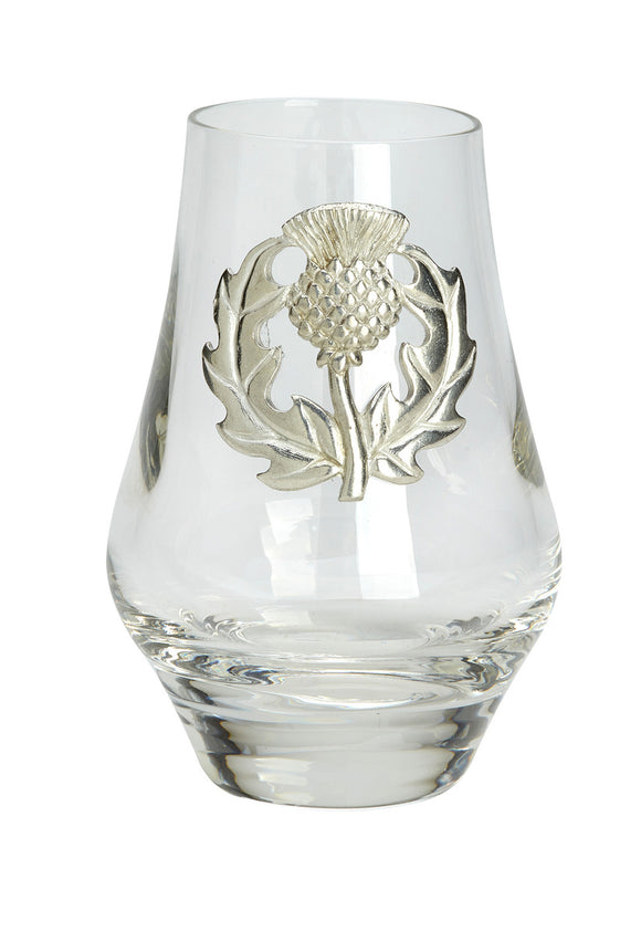 Whisky Nosing Tasting Glass With Scottish Thistle Pewter Detail
