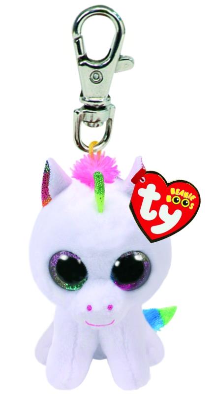 Official TY Pixy White Unicorn Key Clip