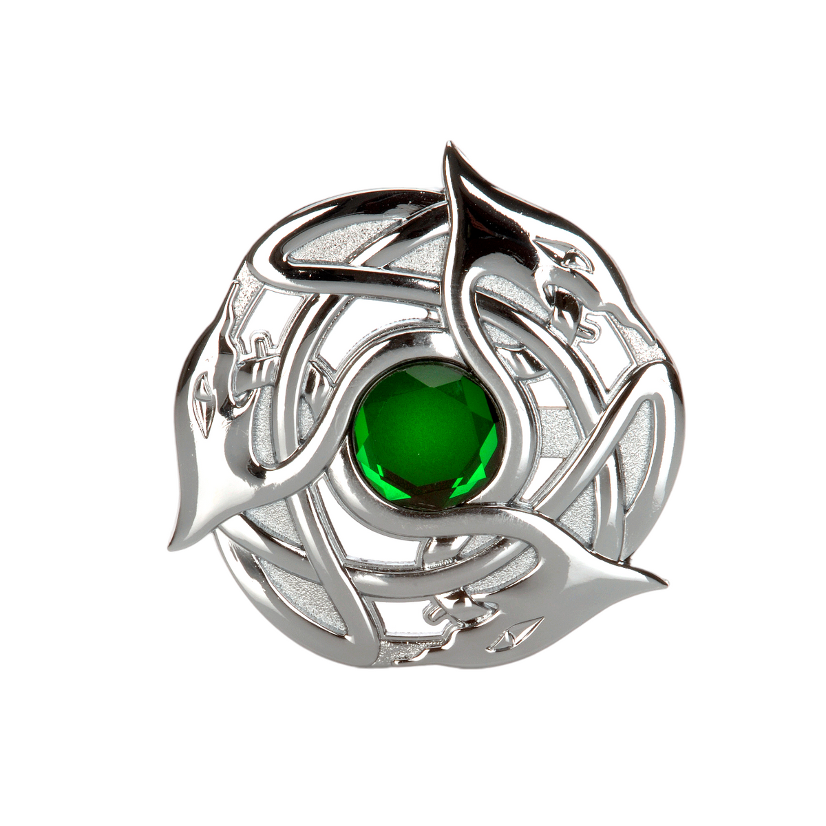 Chrome Serpent Plaid Brooch