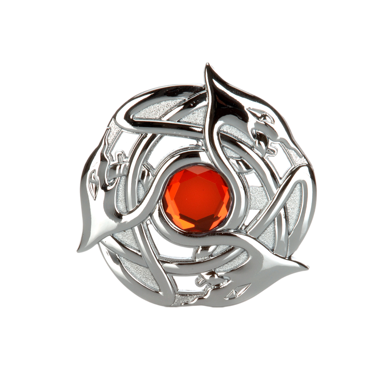 Chrome Serpent Plaid Brooch