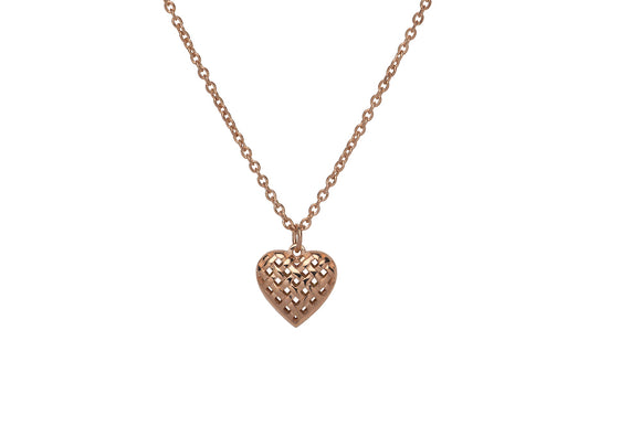 Unique & Co Rose Gold Plated Dainty Love Heart Necklace