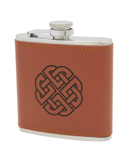 Celtic Knot Leather Hip Flask