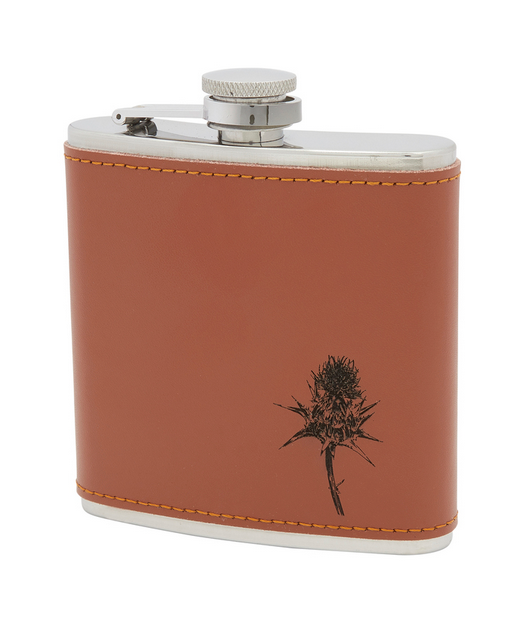 Thistle Leather Hip Flask