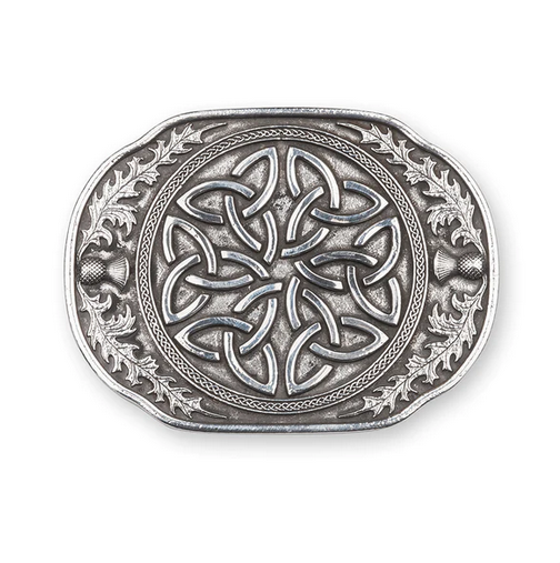 Polished Celtic Trinity Knot Kilt Buckle
