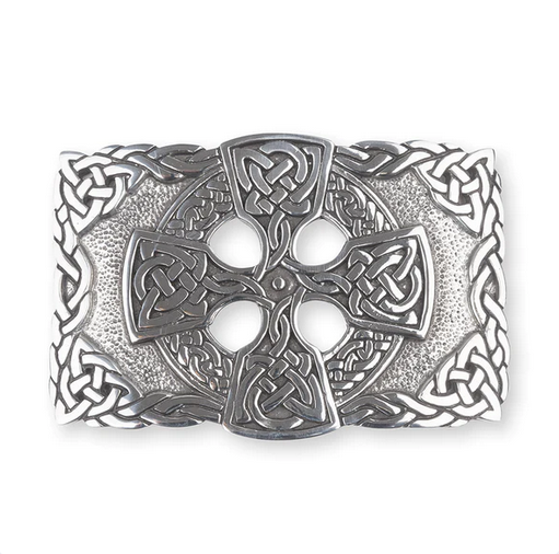 Polished Celtic Cross Kilt Buckle