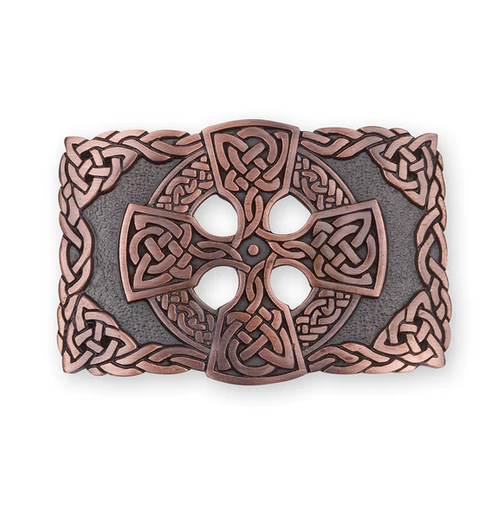 Chocolate Bronze Celtic Cross Kilt Buckle