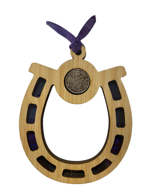 Horseshoe Lucky Sixpence - 2 Tartans