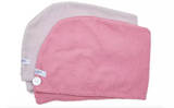 Twin Pack Lilac & Pink Lightweight Design Microfiber Hair Turban Towel
