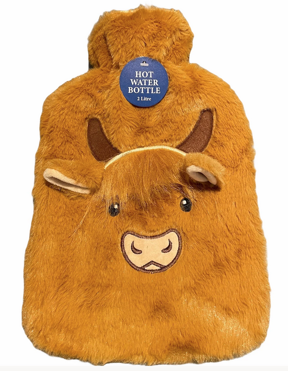 Scottish Highland Cow Coo Hot 2L Water Bottle & Cover