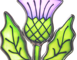 Beautiful Stained Glass Scottish Thistle Flower Hanging Ornament Decoration