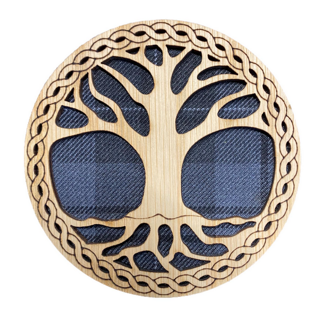 Wooden Tree Of Life Coaster - 3 Tartans