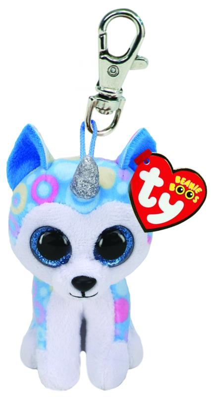 Official TY Helena Blue Huskie Dog Puppy Key Clip