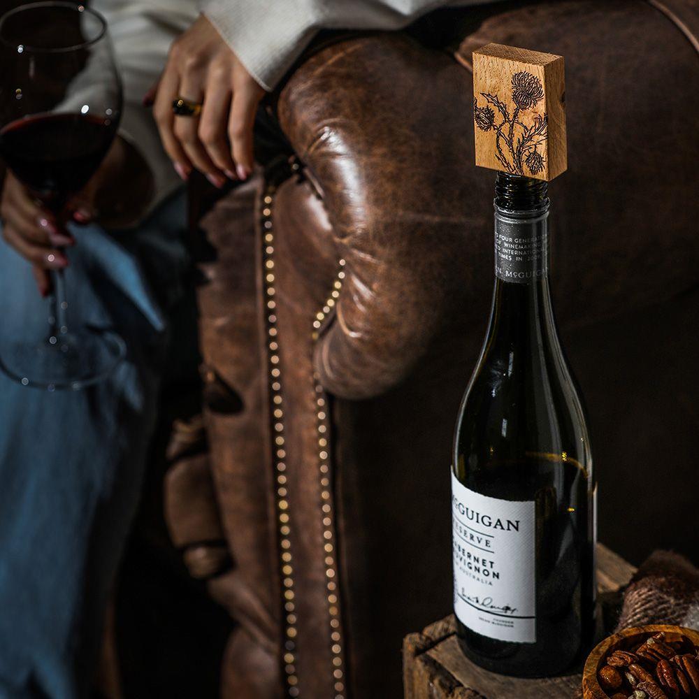 Oak Bottle Stopper - Thistle Trio