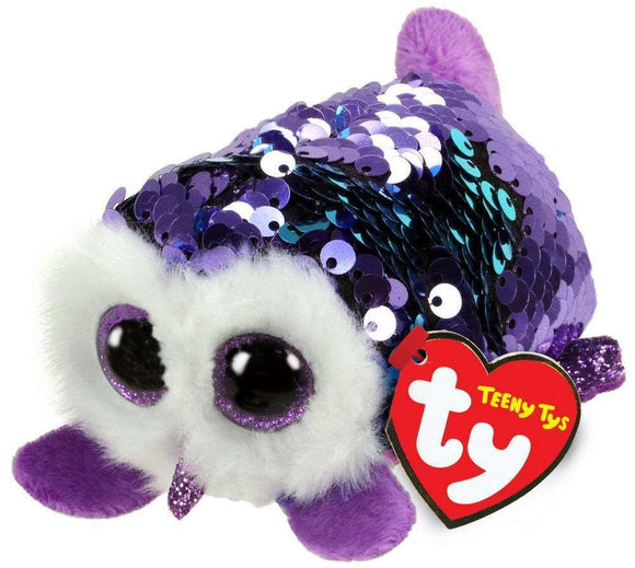TY Flippable Sequin Colour Changing Teeny Ty Plush Soft Toy - Moonlight Owl