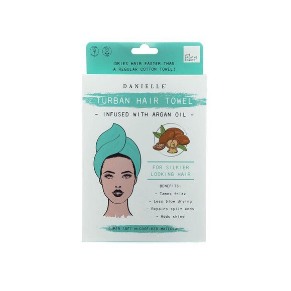 Argan Oil Infused Green Lightweight Design Microfiber Hair Turban Towel