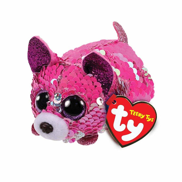 TY Official Flippable Sequin Colour Changing Teeny Ty Plush Soft Toy - Yappy Dog