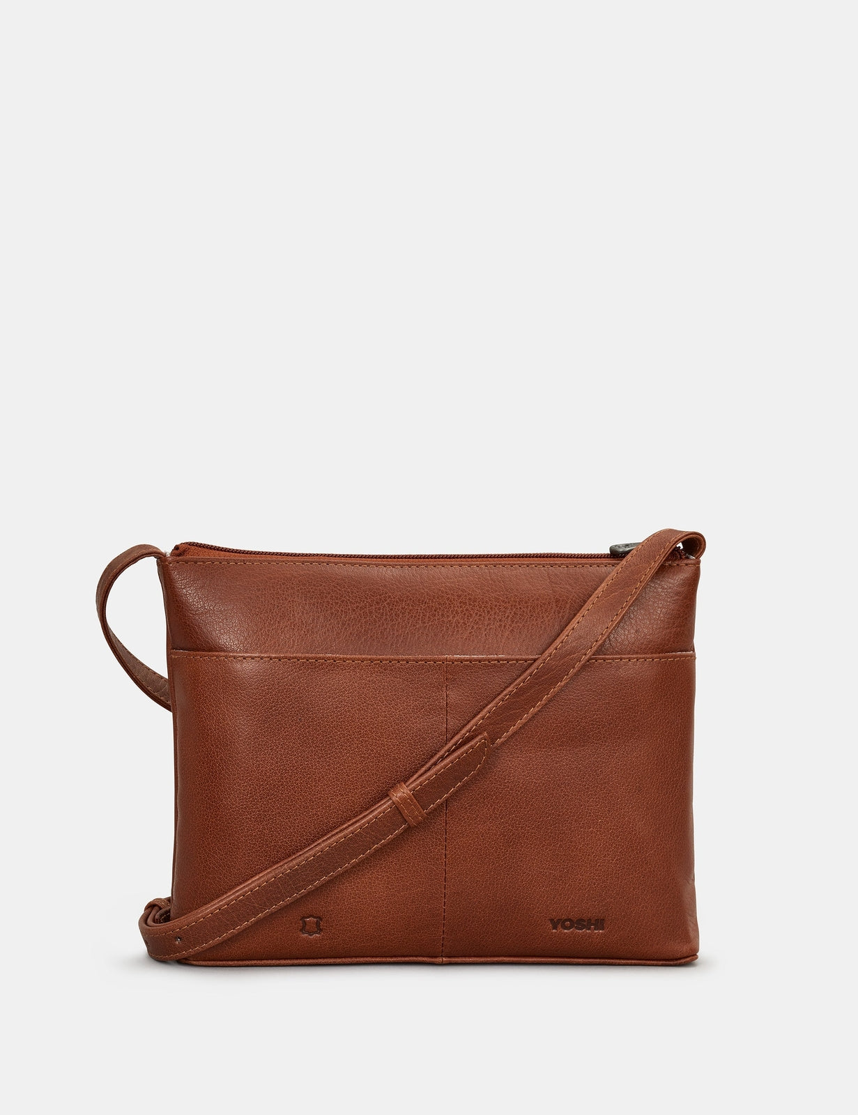 Green Brown Highland Cow Leather Cross Body Bag