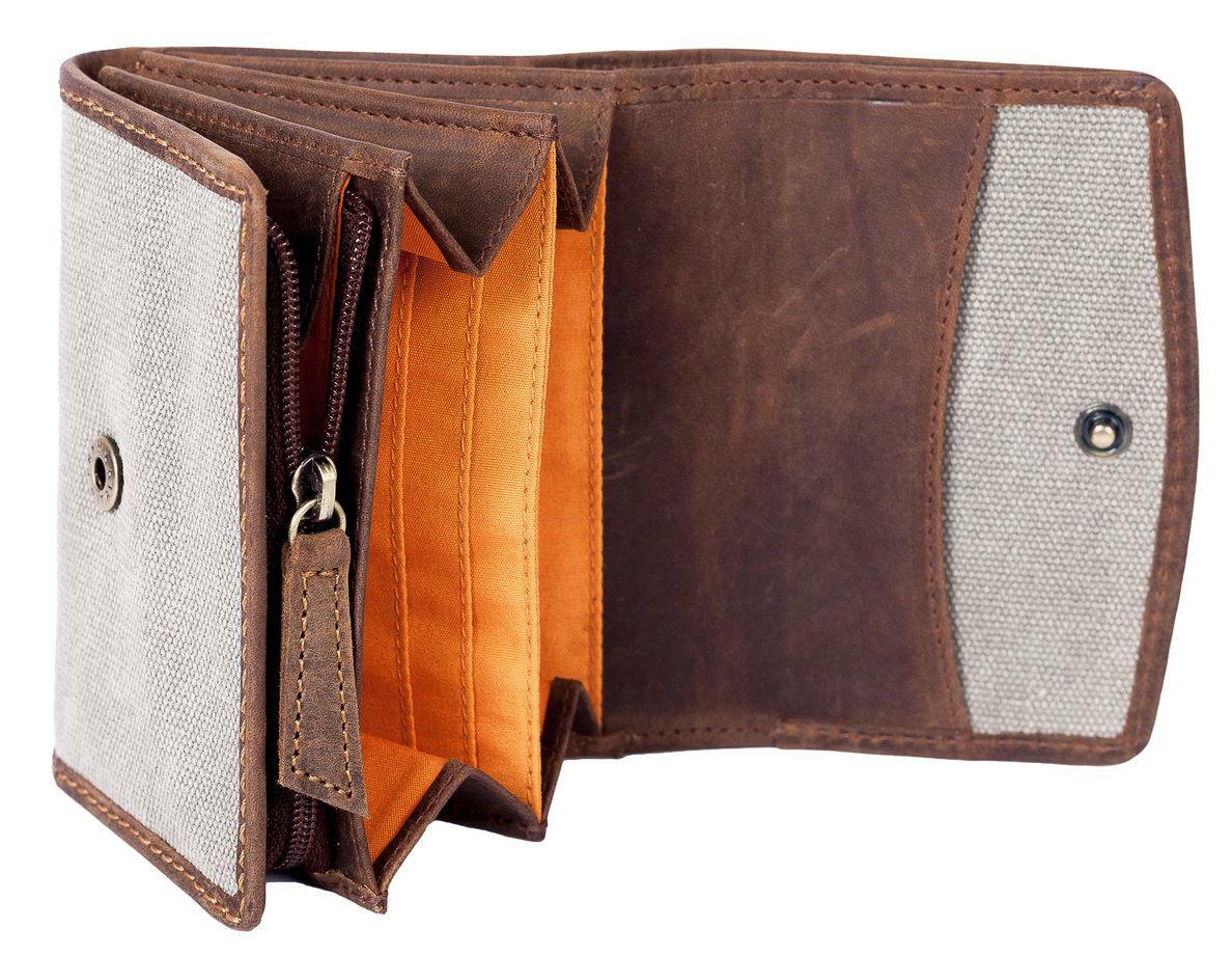 Small Grey Canvas Flap Over Purse
