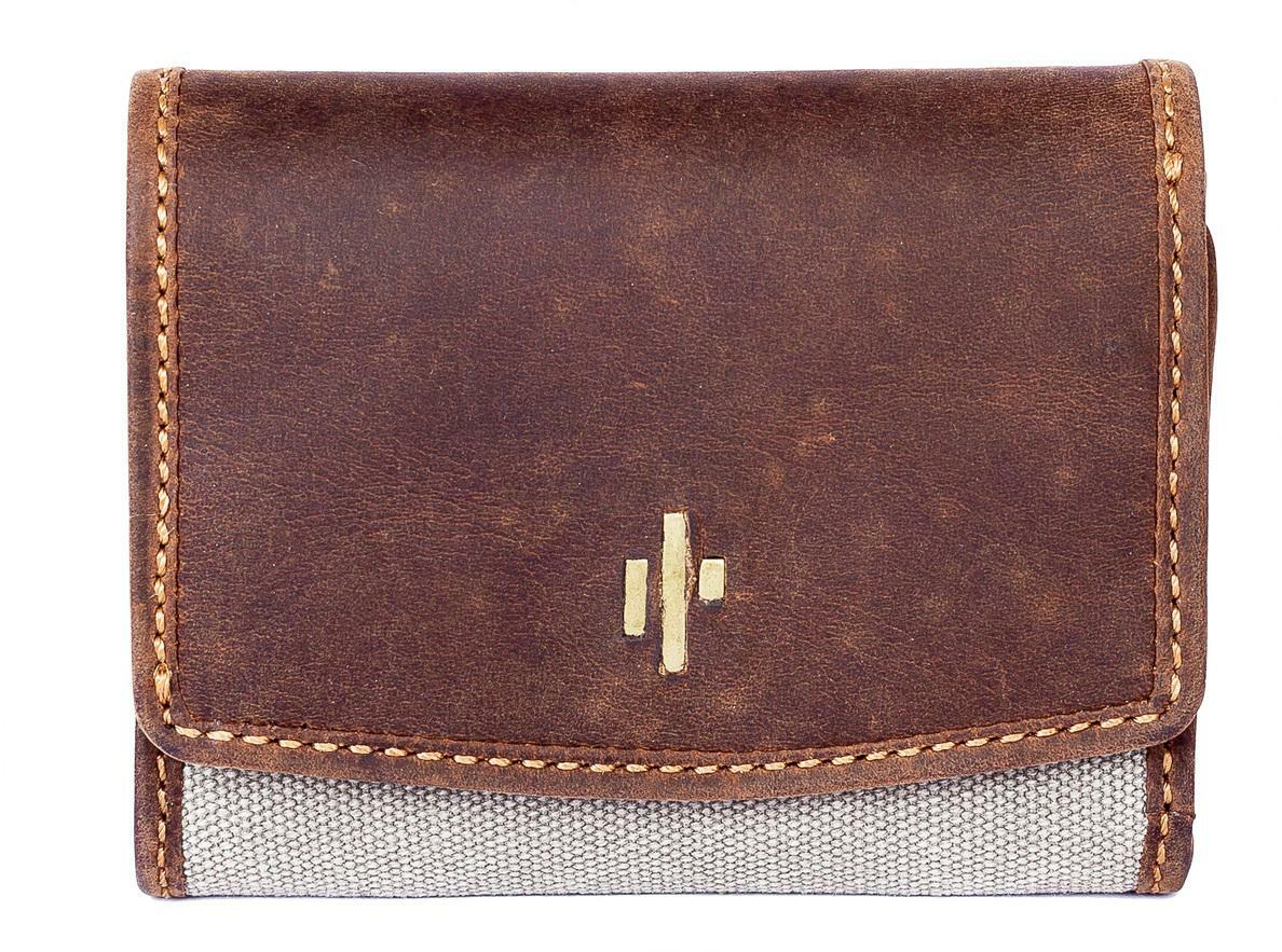 Small Grey Canvas Flap Over Purse
