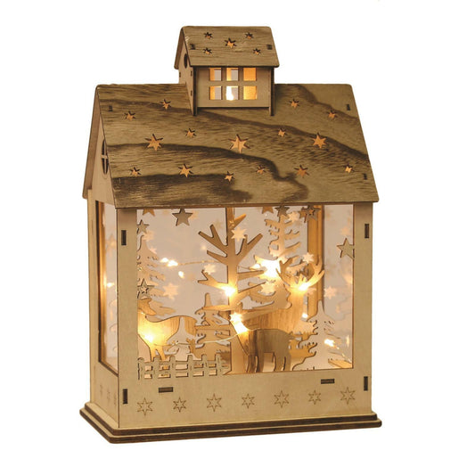 Light Up LED Wooden Christmas House - Battery Operated