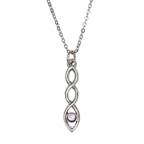 Traditional Traigheil Celtic Knot Pendant Necklace Set With Light Amethyst Stone