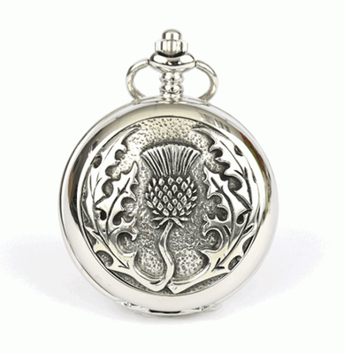 Polished Thistle Mechanical Pocket Watch