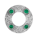 Stunning Pewter 4 Stone Dancers Celtic Plaid Brooch - Available In 10 Colours
