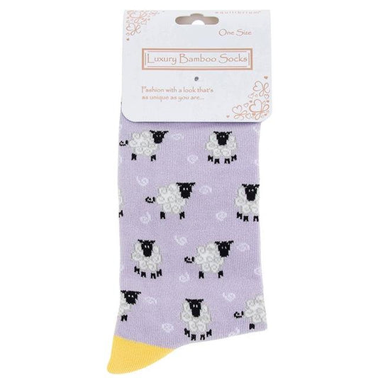 Purple Sheep Bamboo Socks