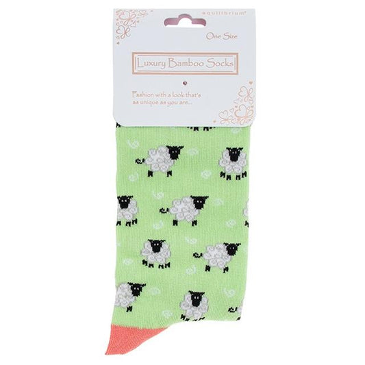 Green Sheep Bamboo Socks