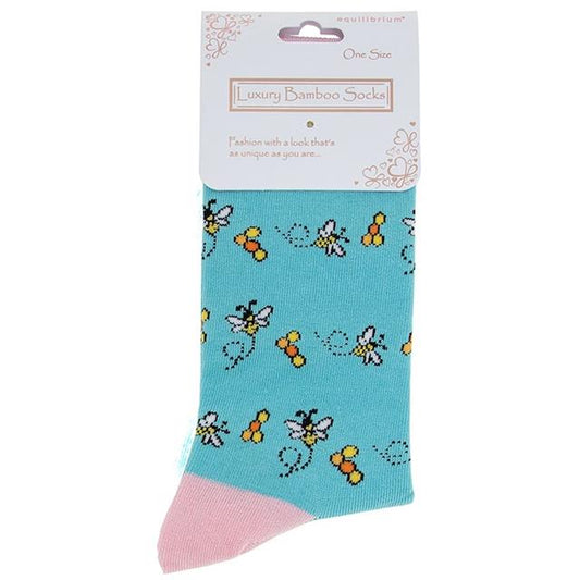 Purple Bee Bamboo Socks