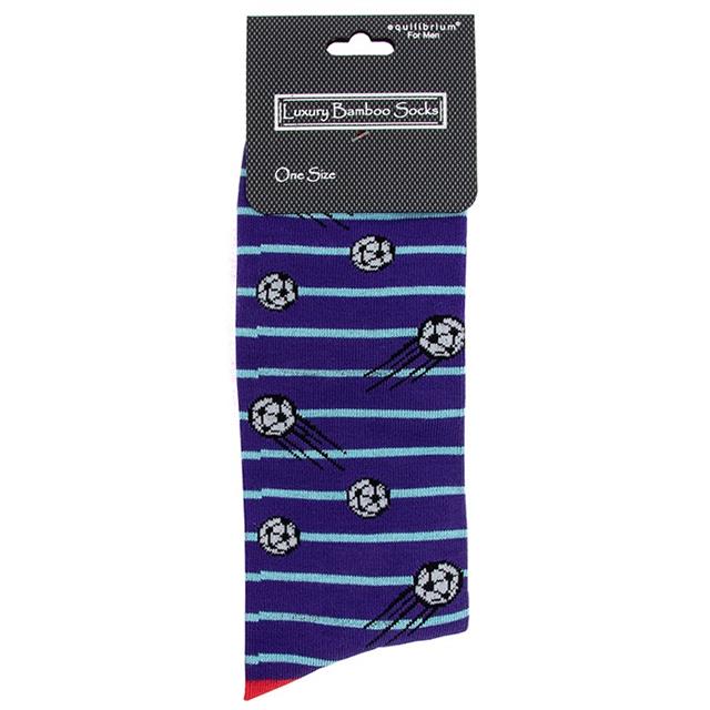 Men's Blue Football Bamboo Socks