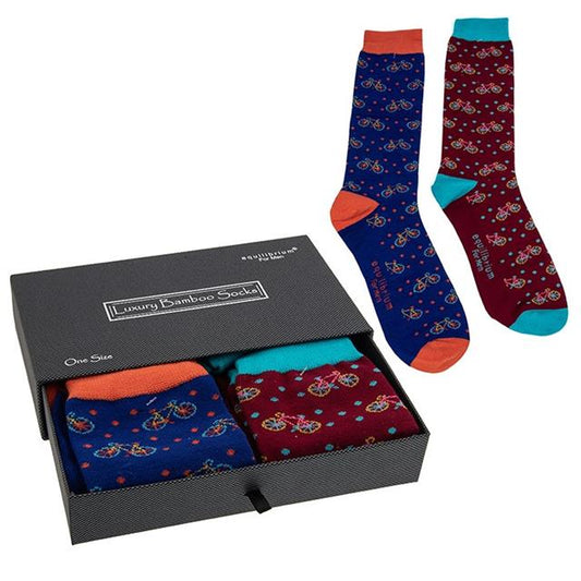 Boxed Bicycle Bamboo Socks