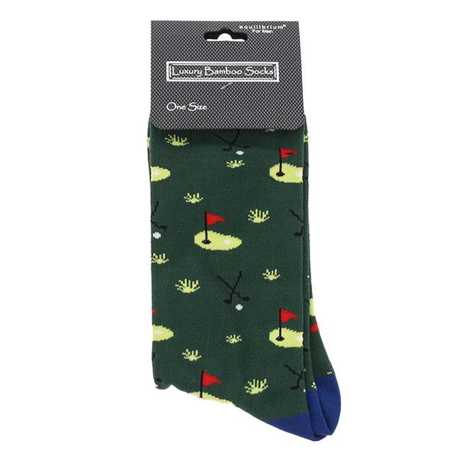 Men's Green Golf Bamboo Socks