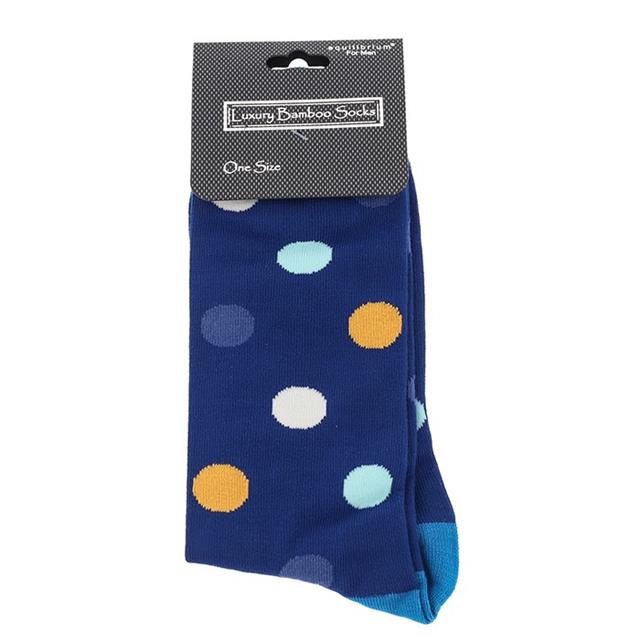 Men's Blue Spotty Bamboo Socks
