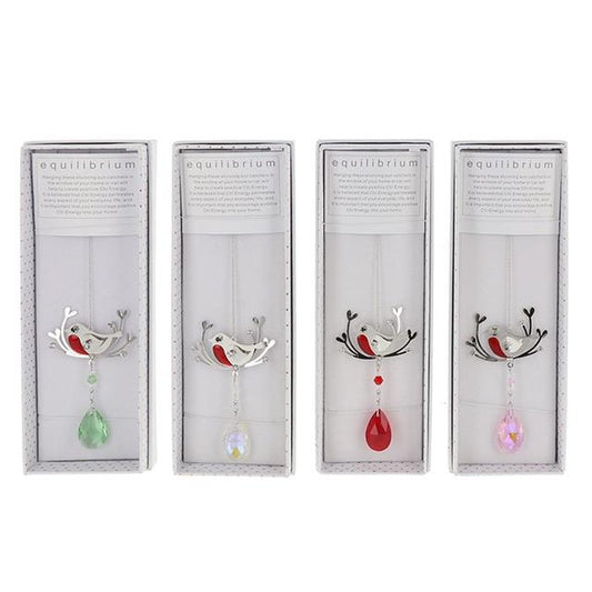 Pretty Hanging Robin Crystal Suncatcher