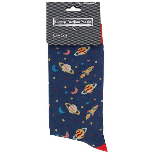 Men's Blue Space Bamboo Socks