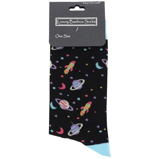 Men's Black Space Bamboo Socks