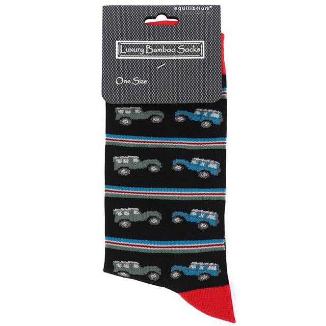 Men's Black Landrover Bamboo Socks
