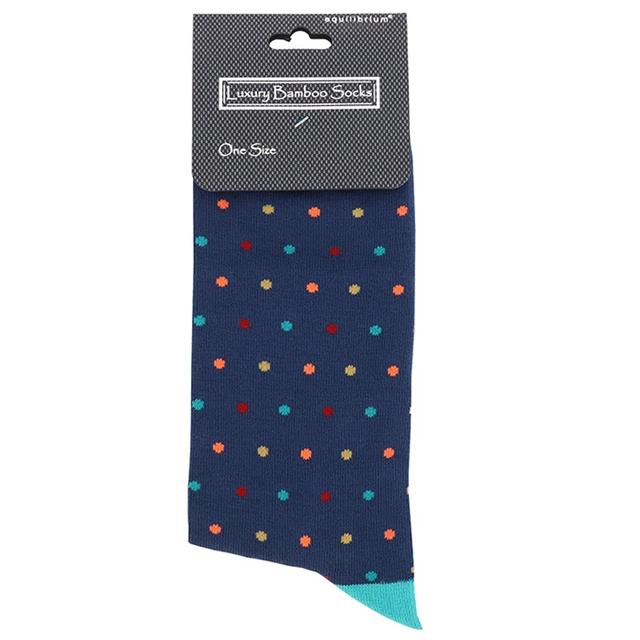 Men's Blue Dot Bamboo Socks