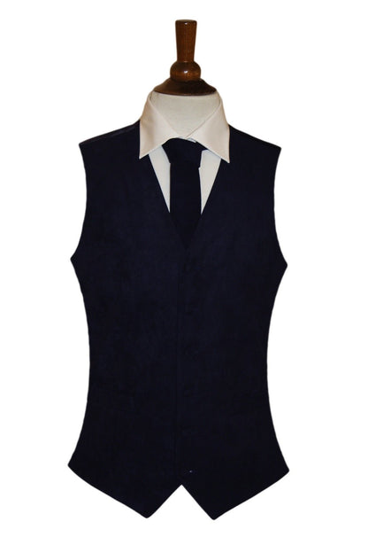 Suede Effect Gents Waistcoat Vest - Navy