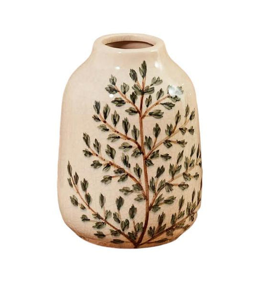 Stoneware Bay Leaf Vase