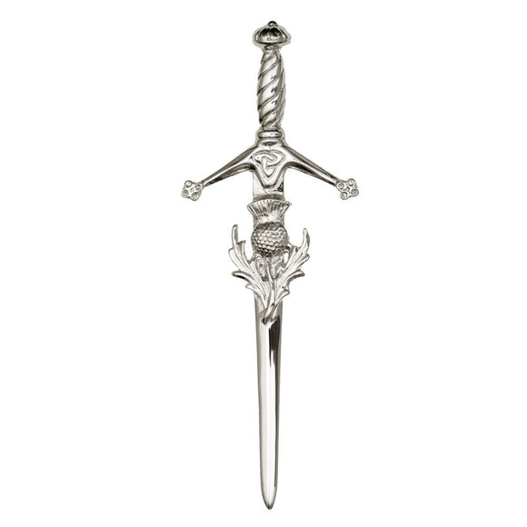 Traditional Scottish Thistle Claidhmhor Claymore Sword Kilt Pin
