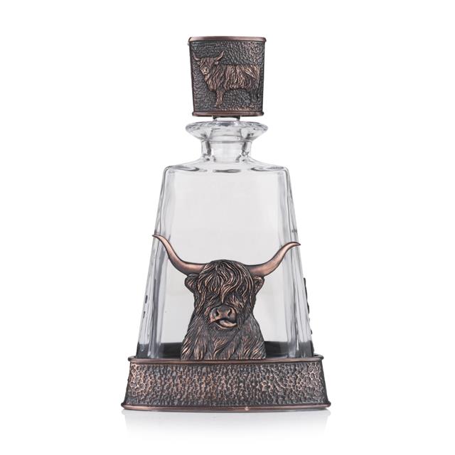Chocolate Bronze Cow Thistle Whisky Decanter