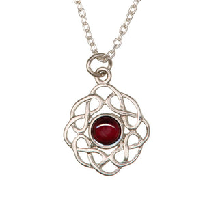 January Garnet Celtic Knot Birthstone Necklace