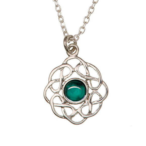 May Emerald Celtic Knot Birthstone Necklace