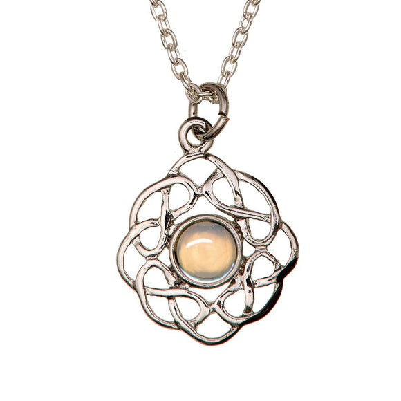 October Opal Celtic Knot Birthstone Necklace